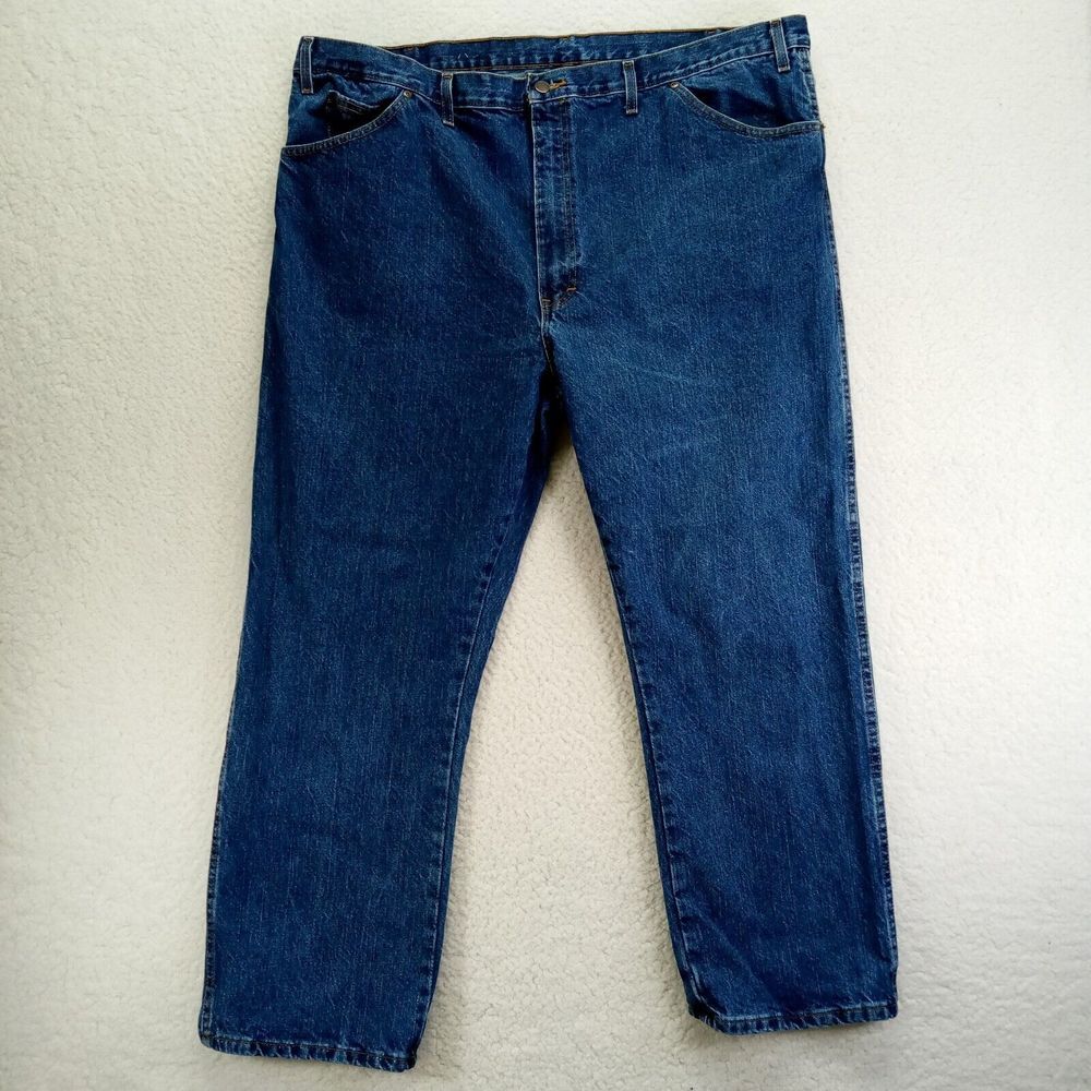 Dickies Jeans Mens 46x30 Cotton Denim Blue Dark Straight Denim‎ Cotton